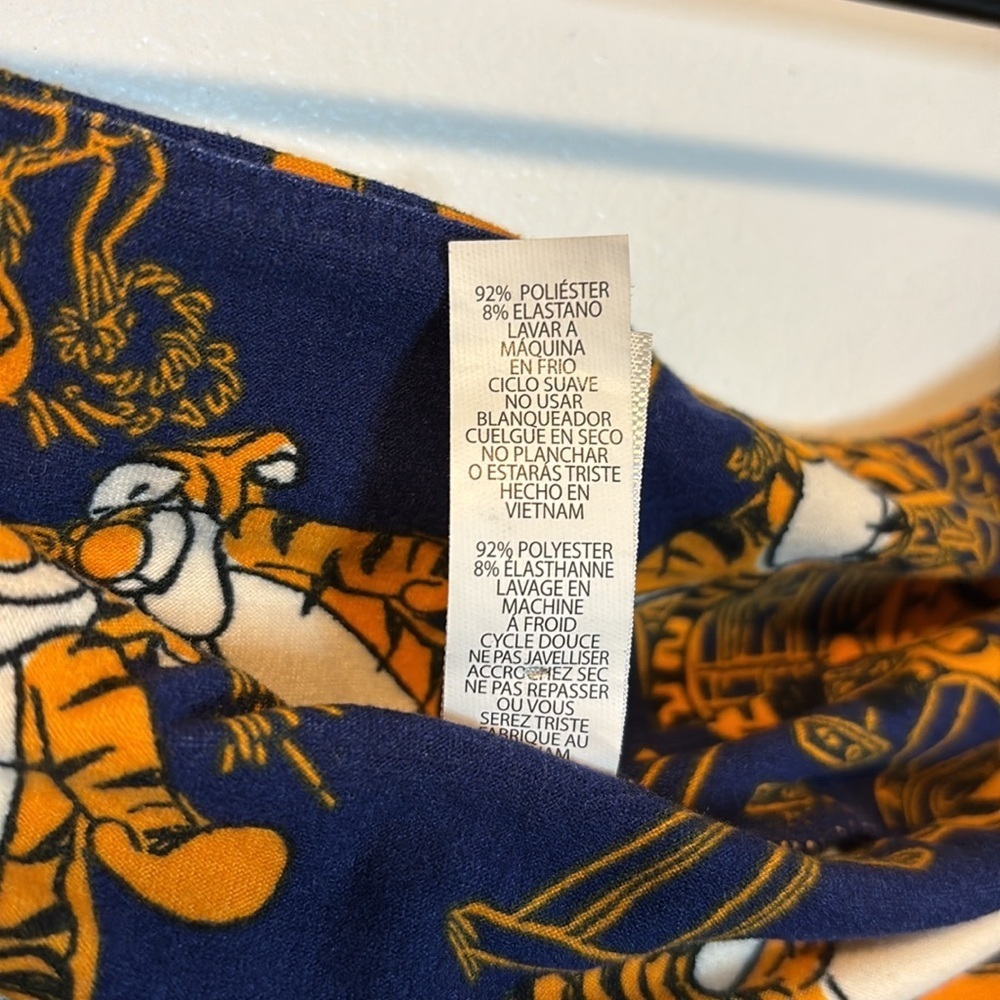 Women’s LulaRoe Leggings Winnie the Pooh Tigger Tall & Curvy Blue Orange Soft - Picture 5 of 5